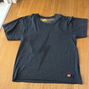 Aviator Nation xs t shirt in dark grey with black bolt